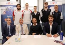 La Gas Sales Piacenza presenta Berger, Scanferla e Storti nel negozio del nuovo sponsor Gas Tech by Gas Sales Energia