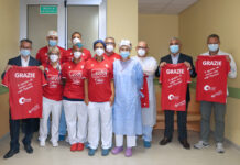 L’omaggio e l’abbraccio del Piacenza Calcio alla Terapia intensiva dell’ospedale di Piacenza