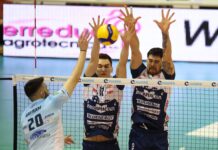 La Gas Sales battuta dai festeggiamenti: Cisterna vince senza lasciare set ai biancorossi mai in partita.