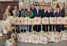 Borse di generi alimentari donati alla Caritas dall’Ordine Costantiniano di San Giorgio – Delegazione di Piacenza