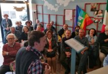 Giugno 2024, ai “I mercoledi coi grilli per la testa”: Umberto Battini, Ettore Cravedi, Alessandro Bersani e Paola Chimisso.