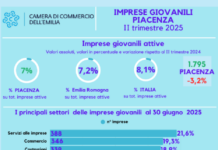 Imprese giovanili in calo a Piacenza: -3,2% in un anno