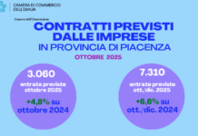 Lavoro, a Piacenza contratti in forte aumento: a ottobre + 4,8%